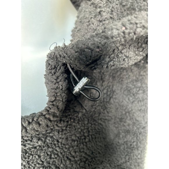 Victoria’s Secret PINK Women’s Large Black Sherpa Pullover Sweater - Picture 3 of 7